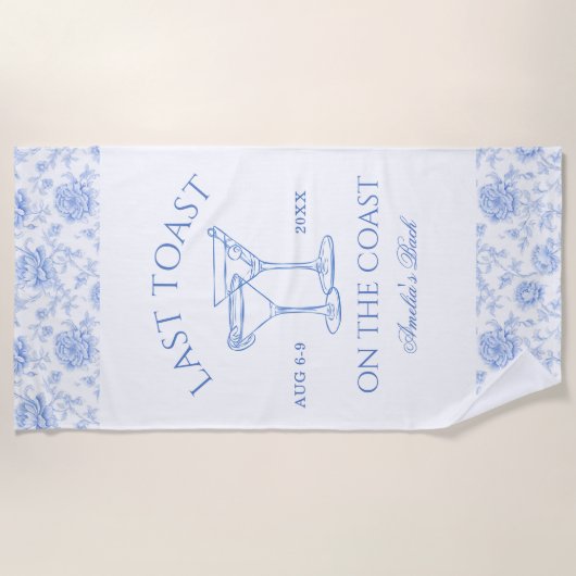 Laatste Toast op de Coast Bachelorette Strandlaken (Voorkant)