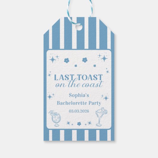 Laatste toast op de Coast Bachelorette Weekend Cadeaulabel (Achterkant)