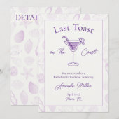 Laatste toast op de Coast Bachelorette Weekend Kaart (Voorkant / Achterkant)