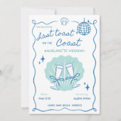 Laatste Toast op de Coast Bachelorette Weekend Kaart (Voorkant)