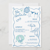 Laatste Toast op de Coast Bachelorette Weekend Kaart (Achterkant)