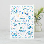 Laatste toast op de Coast Bachelorette Weekend Kaart (Staand voorkant)