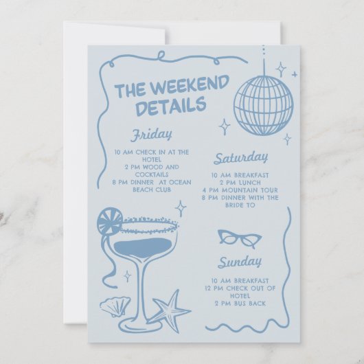 Laatste toast op de Coast Bachelorette Weekend Kaart (Achterkant)