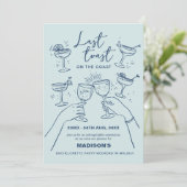 Laatste Toast op de Coast Bachelorette Weekend Kaart (Staand voorkant)