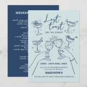Laatste Toast op de Coast Bachelorette Weekend Kaart (Voorkant / Achterkant)