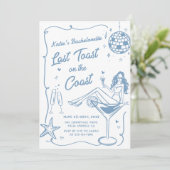 Laatste toast op de Coast Bachelorette Weekend Kaart (Staand voorkant)