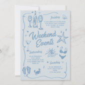 Laatste toast op de Coast Bachelorette Weekend Kaart (Achterkant)