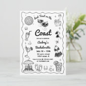Laatste toast op de Coast Bachelorette Weekend Kaart (Staand voorkant)