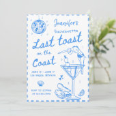 Laatste toast op de Coast Bachelorette Weekend Kaart (Staand voorkant)