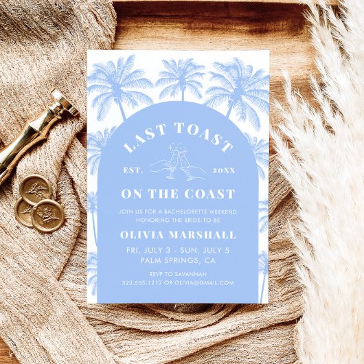 Laatste toast op de Coast Bachelorette Weekend Kaart