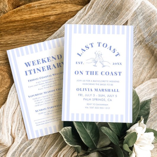 Laatste toast op de Coast Bachelorette Weekend Kaart
