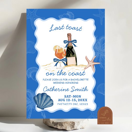 Laatste toast op de Coast Bachelorette Weekend Kaart