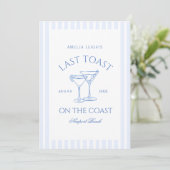 Laatste toast op de Coast Bachelorette Weekend Kaart (Staand voorkant)