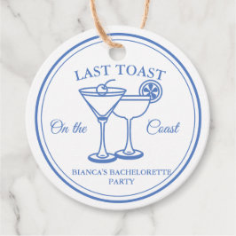 Laatste Toast op de Coast Bachelorette Weekend Par Bedankjes Labels