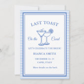 Laatste Toast op de Coast Bachelorette Weekend Par Kaart (Voorkant)