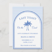 Laatste Toast op de Coast Bachelorette Weekend Par Kaart (Voorkant)