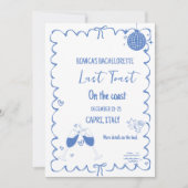 Laatste Toast op de Coast Bachelorette Weekend Par Kaart (Voorkant)