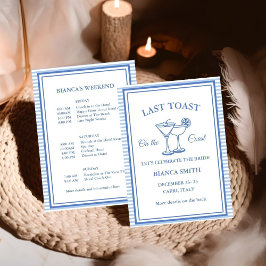 Laatste Toast op de Coast Bachelorette Weekend Par Kaart