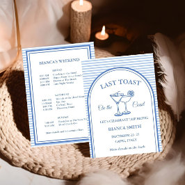Laatste Toast op de Coast Bachelorette Weekend Par Kaart