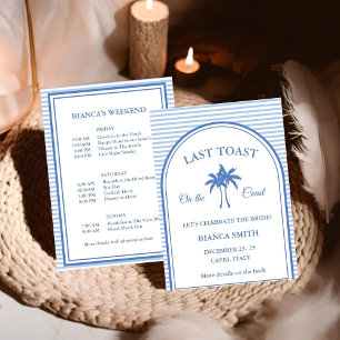 Laatste Toast op de Coast Bachelorette Weekend Par Kaart