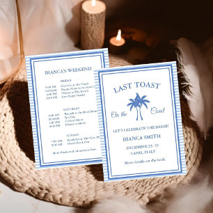 Laatste Toast op de Coast Bachelorette Weekend Par Kaart