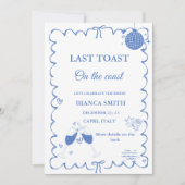 Laatste Toast op de Coast Bachelorette Weekend Par Kaart (Voorkant)