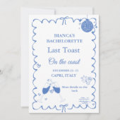 Laatste Toast op de Coast Bachelorette Weekend Par Kaart (Voorkant)