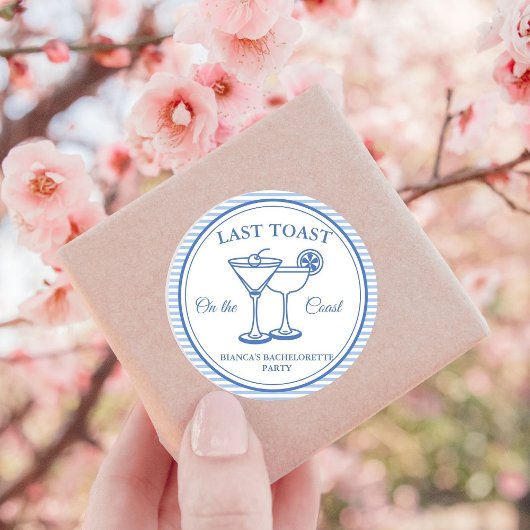 Laatste Toast op de Coast Bachelorette Weekend Par Ronde Sticker