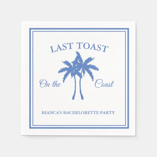 Laatste Toast op de Coast Bachelorette Weekend Par Servet (Voorkant)