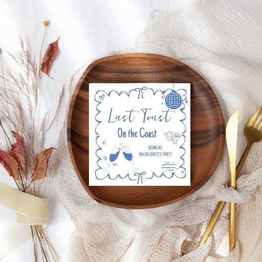 Laatste Toast op de Coast Bachelorette Weekend Par Servet