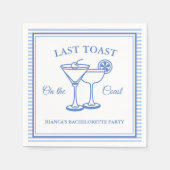 Laatste Toast op de Coast Bachelorette Weekend Par Servet (Voorkant)