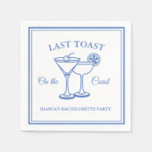 Laatste Toast op de Coast Bachelorette Weekend Par Servet (Voorkant)