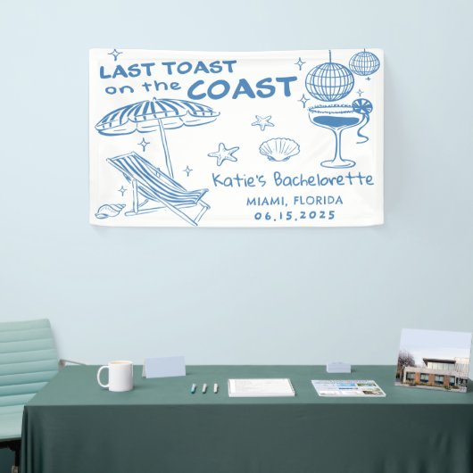 Laatste toast op de Coast Bachelorette Weekend Spandoek (Beurs)