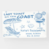 Laatste toast op de Coast Bachelorette Weekend Spandoek (Horizontaal)