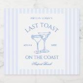 Laatste toast op de Coast Bachelorette Weekend Sparkling Wijnetiket (Enkel label)