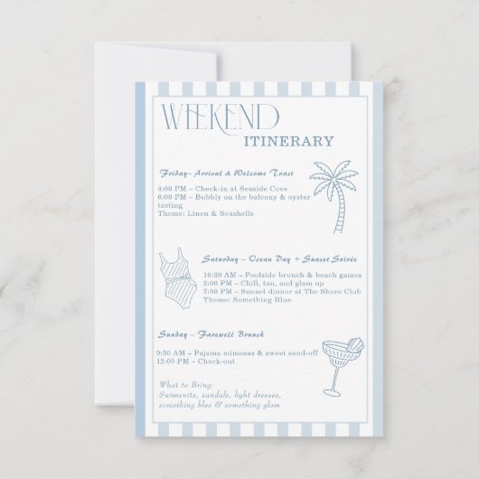 Laatste toast op de Coast Beach Bachelorette Kaart (Achterkant)