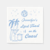 Laatste Toast op de Coast Beach Bachelorette Party Servet (Voorkant)