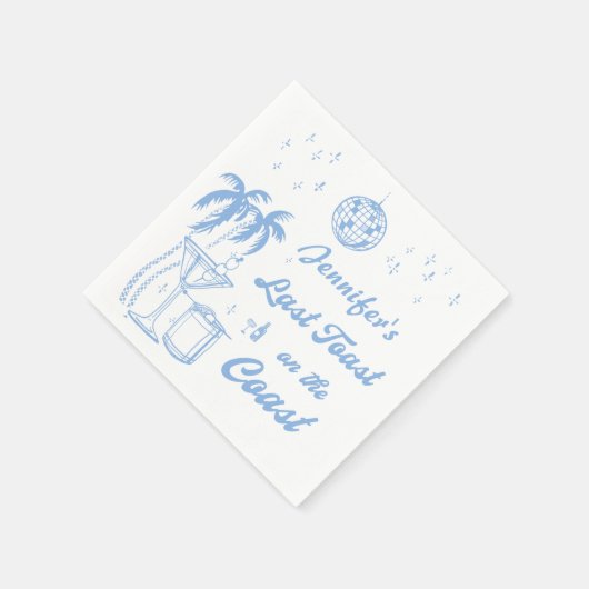 Laatste Toast op de Coast Beach Bachelorette Party Servet (Hoek)