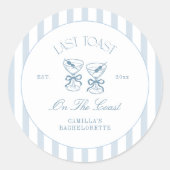 Laatste toast op de Coast Beach Bachelorette Ronde Sticker (Voorkant)