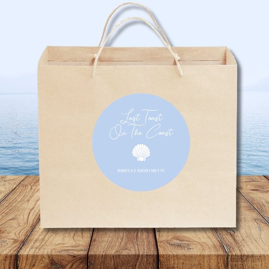 Laatste toast op de Coast Beach Bachelorette Ronde Sticker
