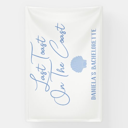 Laatste toast op de Coast Beach Bachelorette Spandoek (Verticaal)