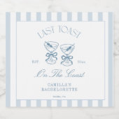 Laatste toast op de Coast Beach Bachelorette Sparkling Wijnetiket (Enkel label)