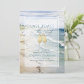 Laatste Toast op de Coast Beach Bachelorette Weeke Kaart (Staand voorkant)