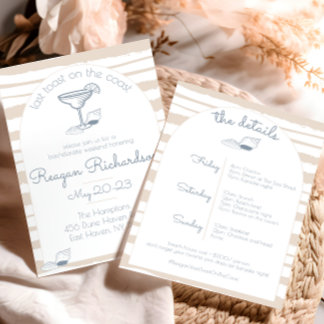 Laatste Toast op de Coast Beach Bachelorette Weeke Kaart