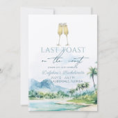 Laatste Toast op de Coast Beach Bachelorette Weeke Kaart (Voorkant)