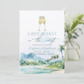 Laatste Toast op de Coast Beach Bachelorette Weeke Kaart (Staand voorkant)