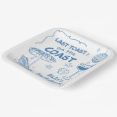 Laatste Toast op de Coast Beach Blue Bachelorette Papieren Bordje (Gebogen)