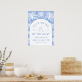 Laatste Toast op de Coast Beach Blue Bachelorette Poster (Keuken)