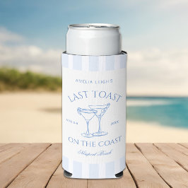 Laatste Toast op de Coast Beach Blue Bachelorette Seltzer Blikjeskoeler
