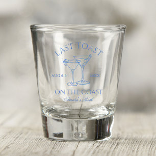 Laatste Toast op de Coast Beach Blue Bachelorette Shot Glas